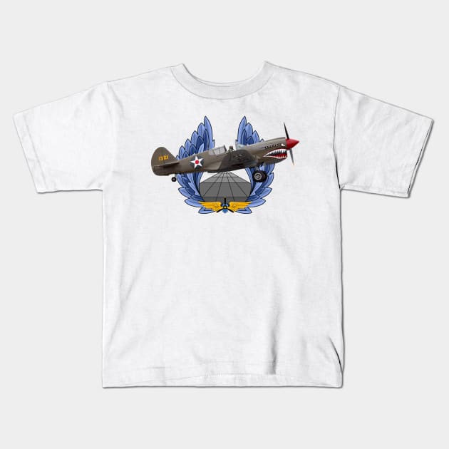 P-40 Warhawk Kids T-Shirt by sibosssr